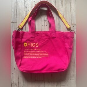 NWOT Figs canvas bag pink yellow
